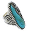 Sterling Silver Southwest Turquoise Ring Size 6 FX22548